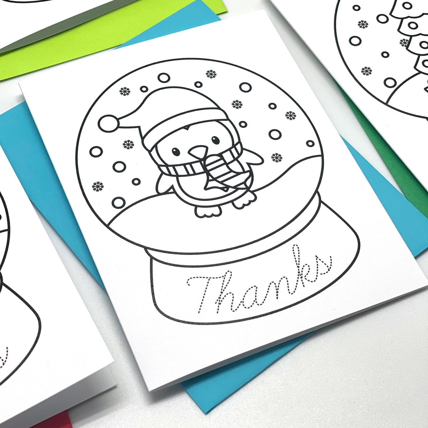 Christmas Thank You Cursive Snowglobe