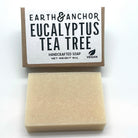 Earth & Anchor Eucalyptus Tea Tree soap bar with packaging on a white background