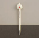 Kawaii style bunny gel pen on a light tan background