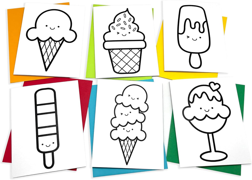 Coloring Cards - Icecream Sweet Smiles