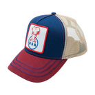 Trucker hat with a patch featuring Snoopy and 'USA' text on a white background