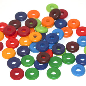 Wood Lacing Disc Beads