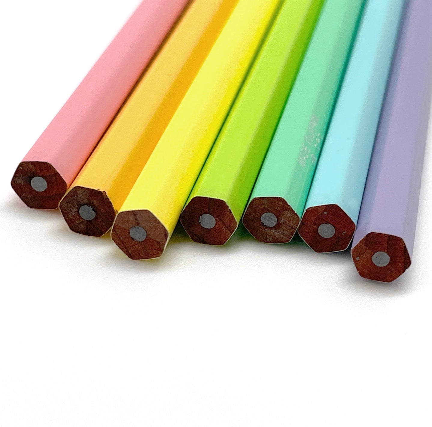Set of Japanese pencils with pastel colored finish and cedar wood