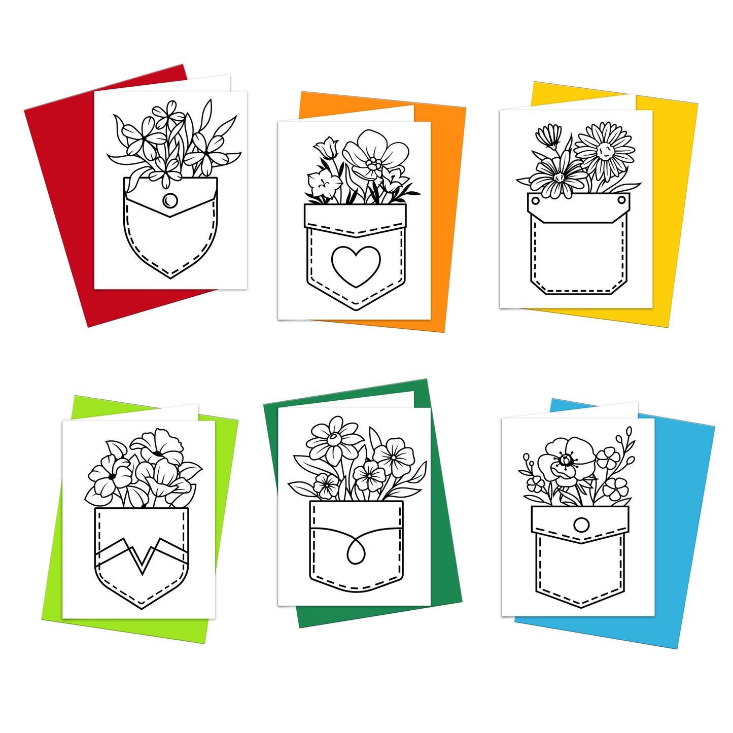 Pocket Posies Coloring Cards