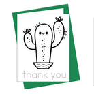 cute cactus succulent coloring card with words to trace 'thank you'