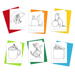 Whimsy Animals Thank You Notes